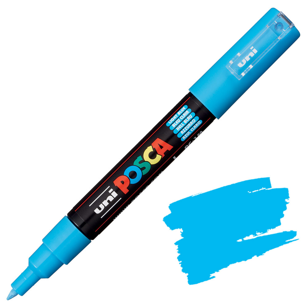 Uni POSCA PC-1M Acrylic Paint Marker Extra Fine 0.7mm Light Blue