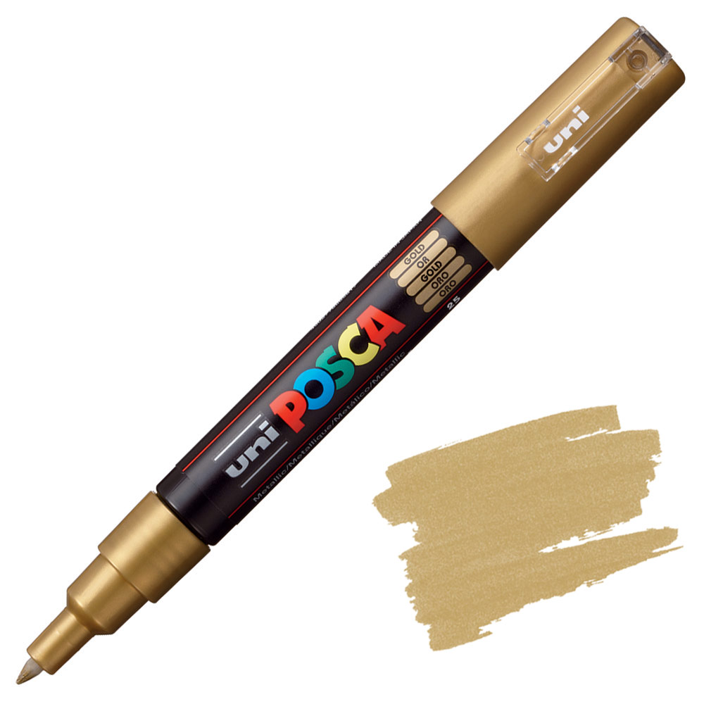 Uni POSCA PC-1M Acrylic Paint Marker Extra Fine 0.7mm Gold