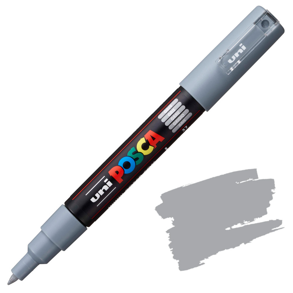 Uni POSCA PC-1M Acrylic Paint Marker Extra Fine 0.7mm Grey
