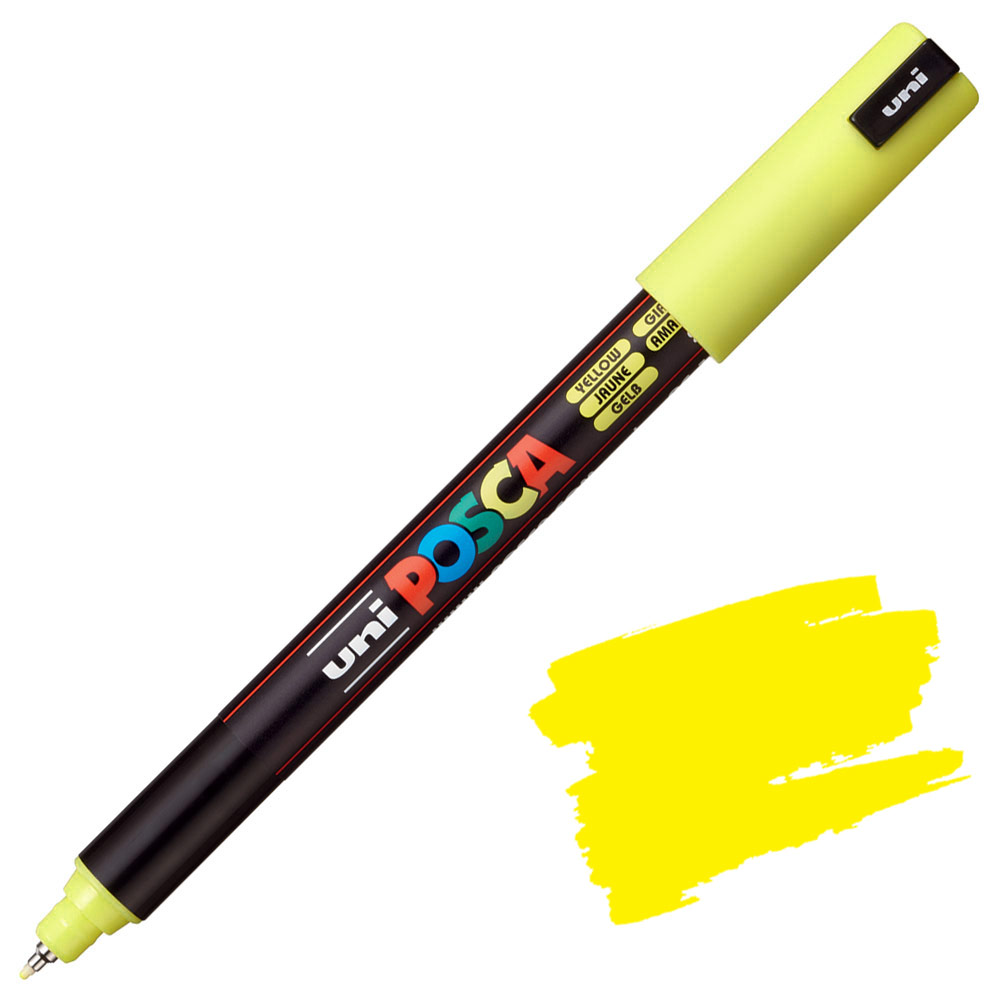 Uni POSCA PC-1MR Metal Tip Acrylic Paint Marker 0.7mm Yellow