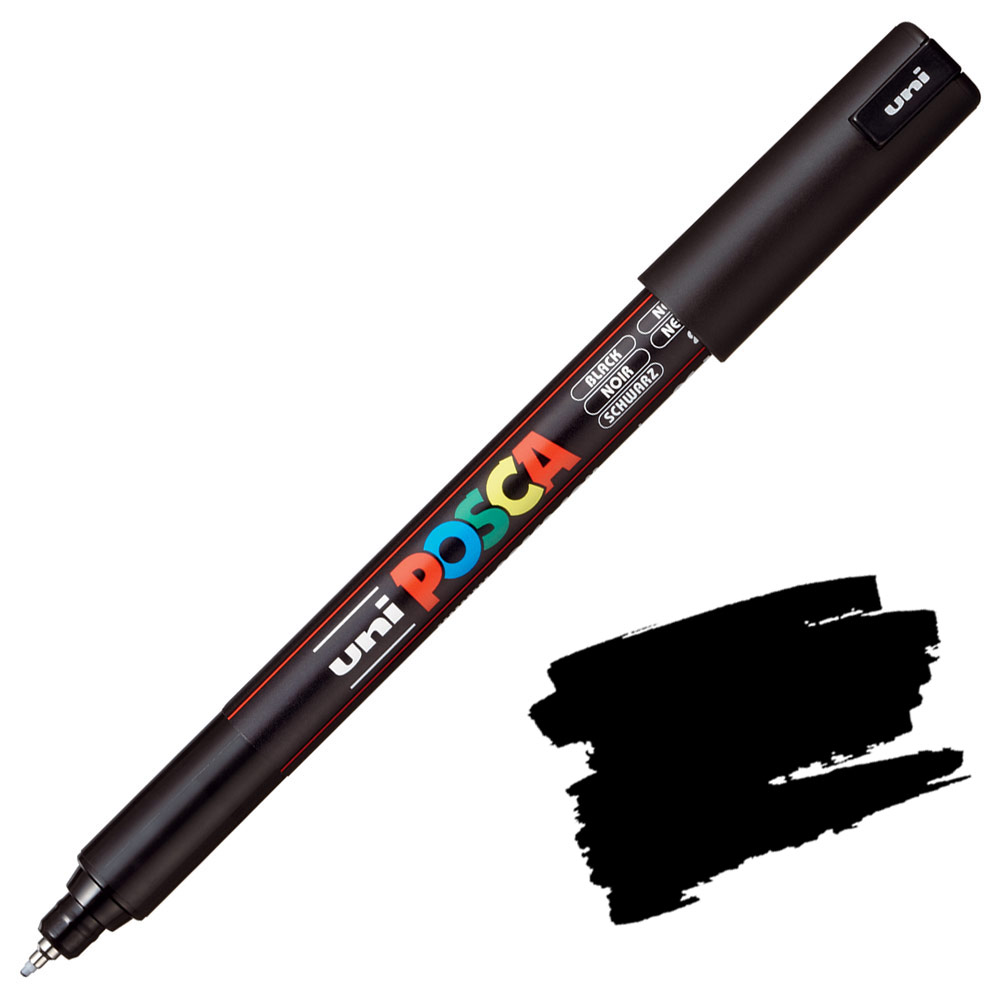 Uni POSCA PC-1MR Metal Tip Acrylic Paint Marker 0.7mm Black