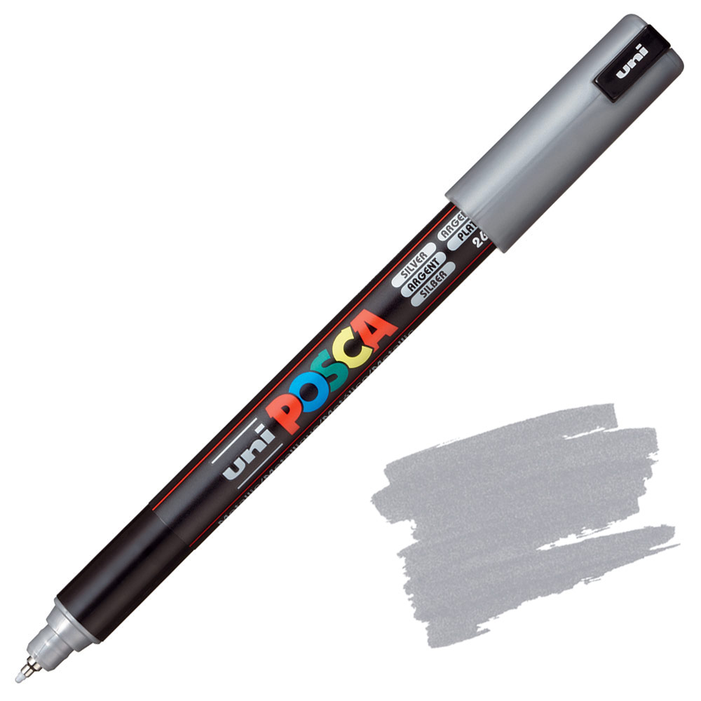 Uni POSCA PC-1MR Metal Tip Acrylic Paint Marker 0.7mm Silver