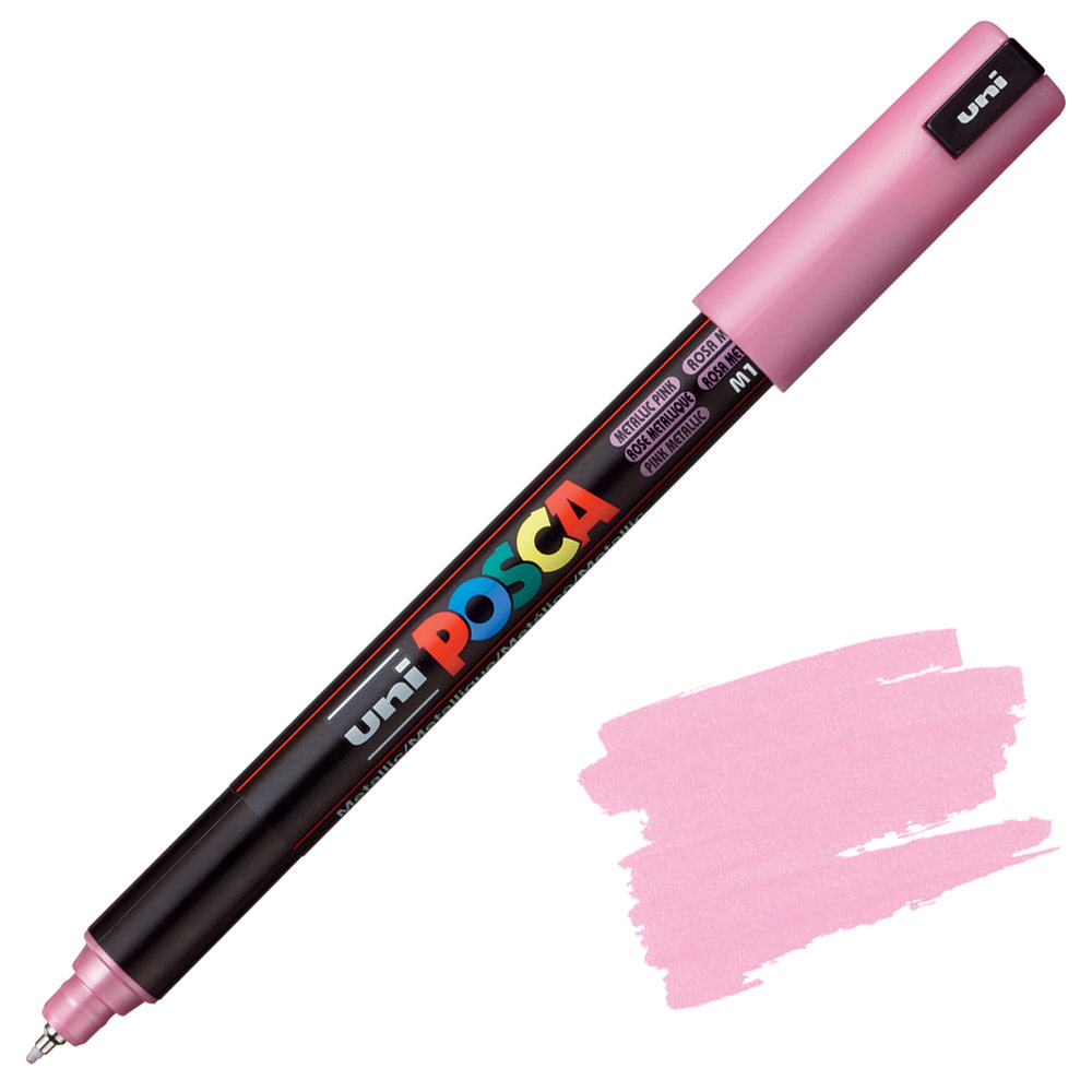 Uni POSCA PC-1MR Metal Tip Acrylic Paint Marker 0.7mm Metallic Pink
