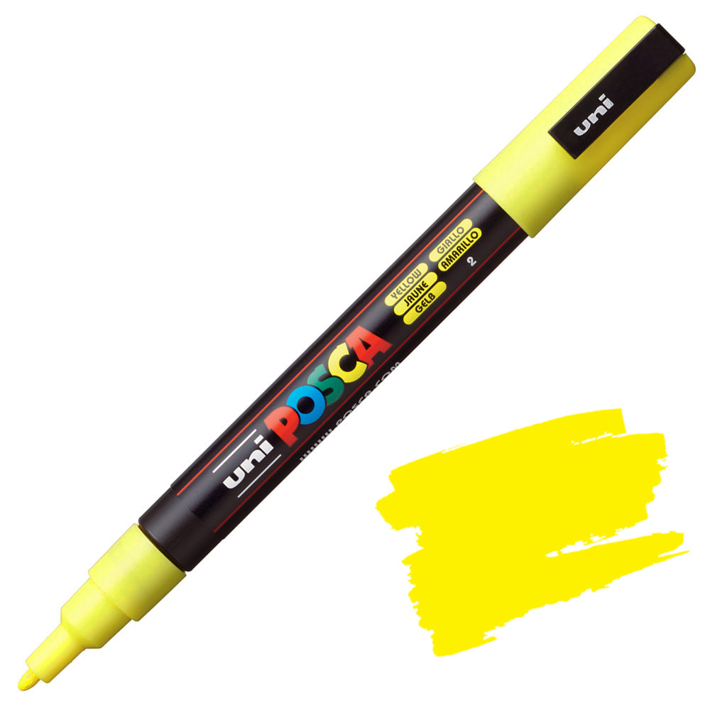 Uni POSCA PC-3M Acrylic Paint Marker Fine Bullet 1.3mm Yellow
