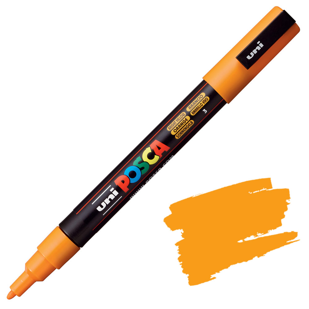 Uni POSCA PC-3M Acrylic Paint Marker Fine Bullet 1.3mm Bright Yellow