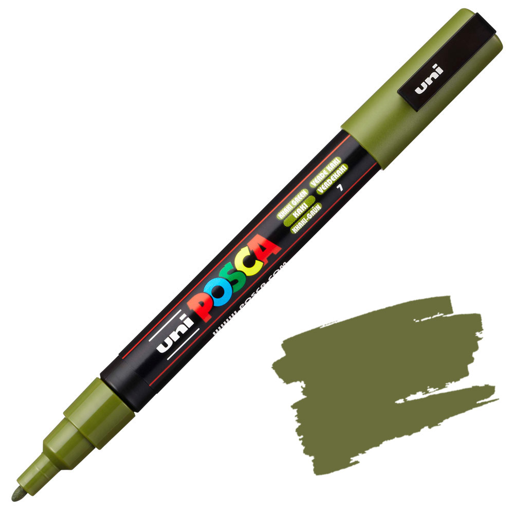 Uni POSCA PC-3M Acrylic Paint Marker Fine Bullet 1.3mm Khaki Green