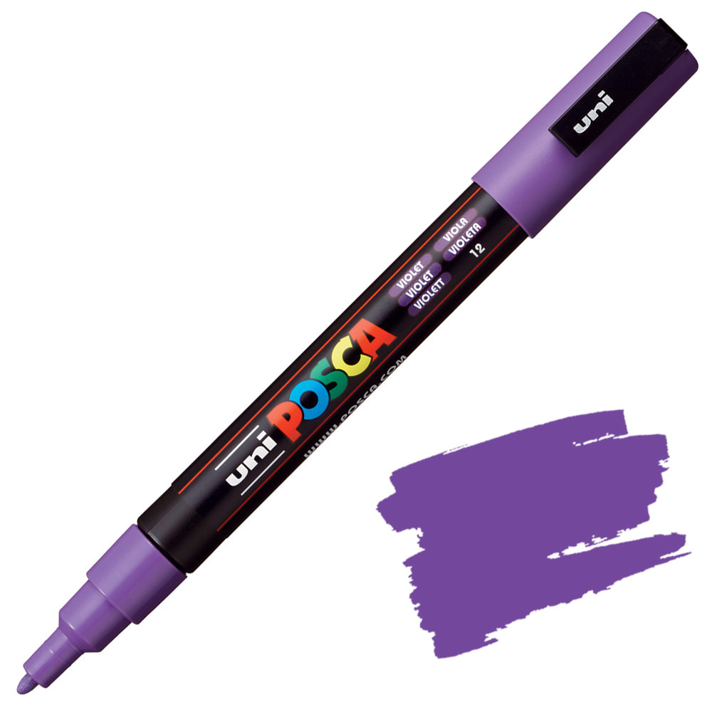 Uni POSCA PC-3M Acrylic Paint Marker Fine Bullet 1.3mm Violet