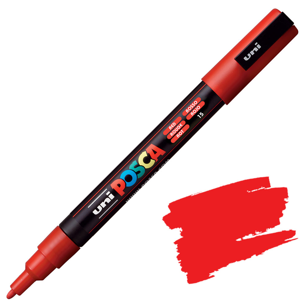 Uni POSCA PC-3M Acrylic Paint Marker Fine Bullet 1.3mm Red