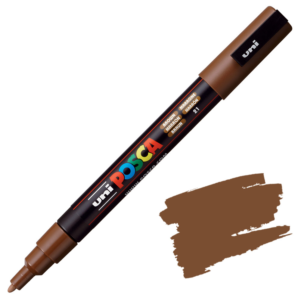 Uni POSCA PC-3M Acrylic Paint Marker Fine Bullet 1.3mm Brown