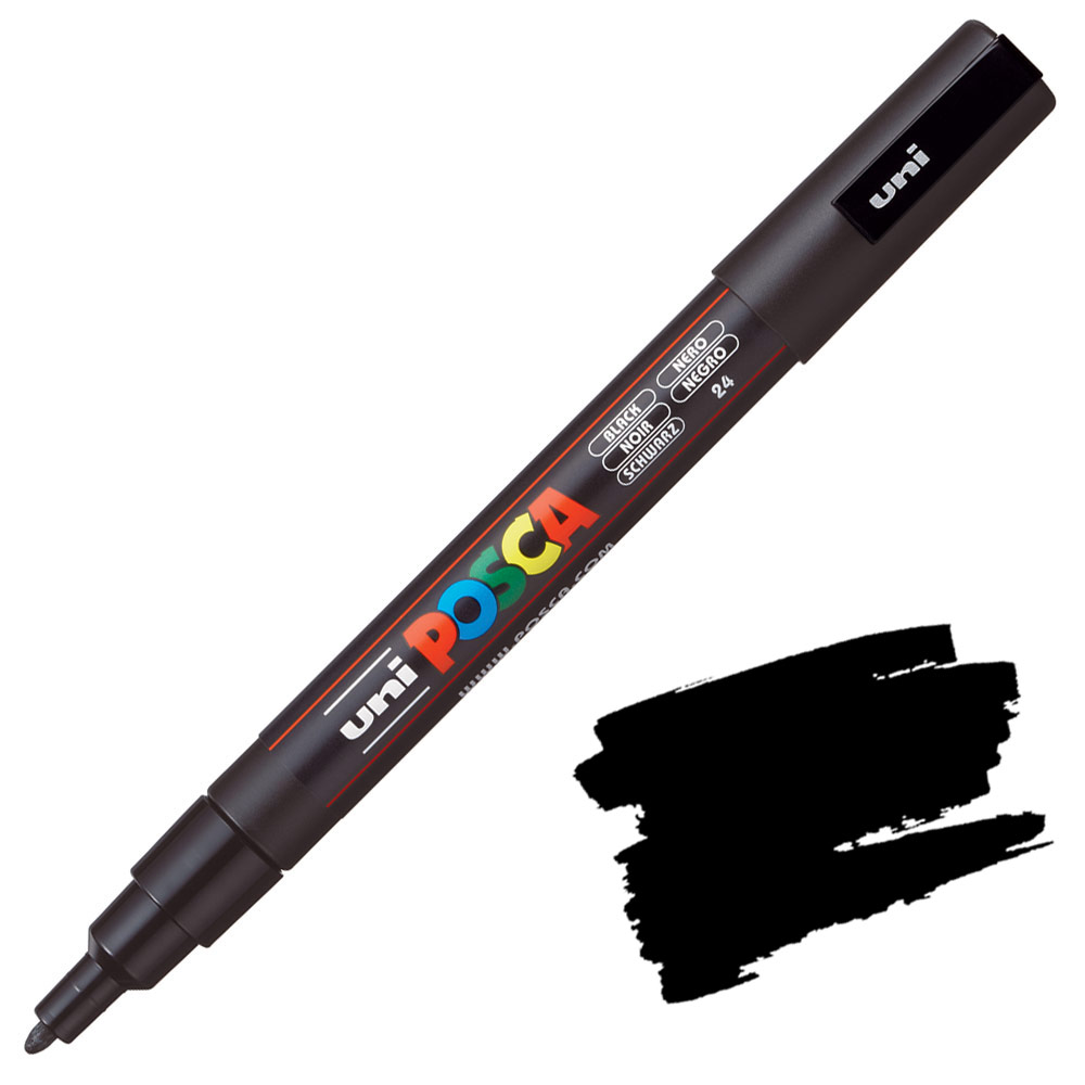 Uni POSCA PC-3M Acrylic Paint Marker Fine Bullet 1.3mm Black
