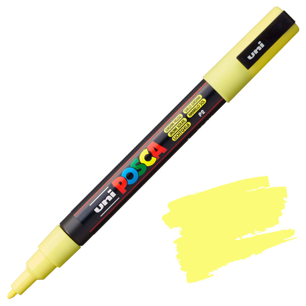 Uni POSCA PC-3M Acrylic Paint Marker Fine Bullet 1.3mm Sunshine Yellow