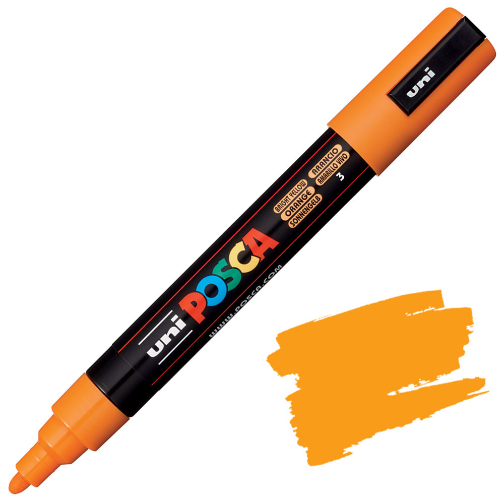 Uni POSCA PC-5M Acrylic Paint Marker Medium Bullet 2.5mm Bright Yellow