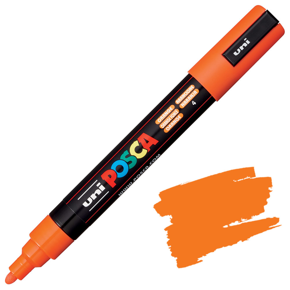 Uni POSCA PC-5M Acrylic Paint Marker Medium Bullet 2.5mm Orange