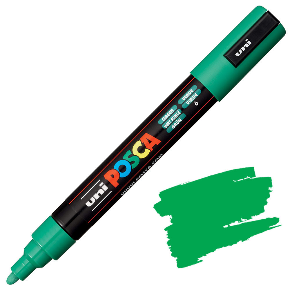 Uni POSCA PC-5M Acrylic Paint Marker Medium Bullet 2.5mm Green