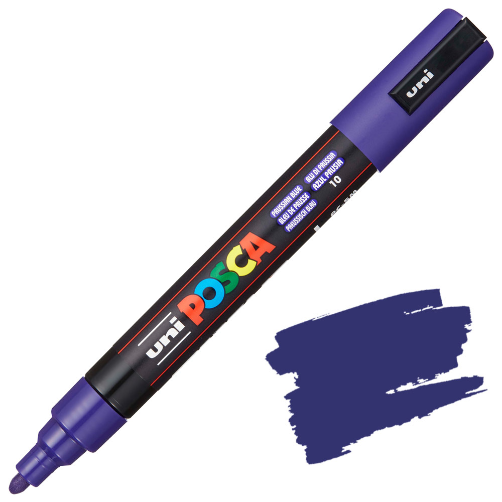 Uni POSCA PC-5M Acrylic Paint Marker Medium Bullet 2.5mm Prussian Blue