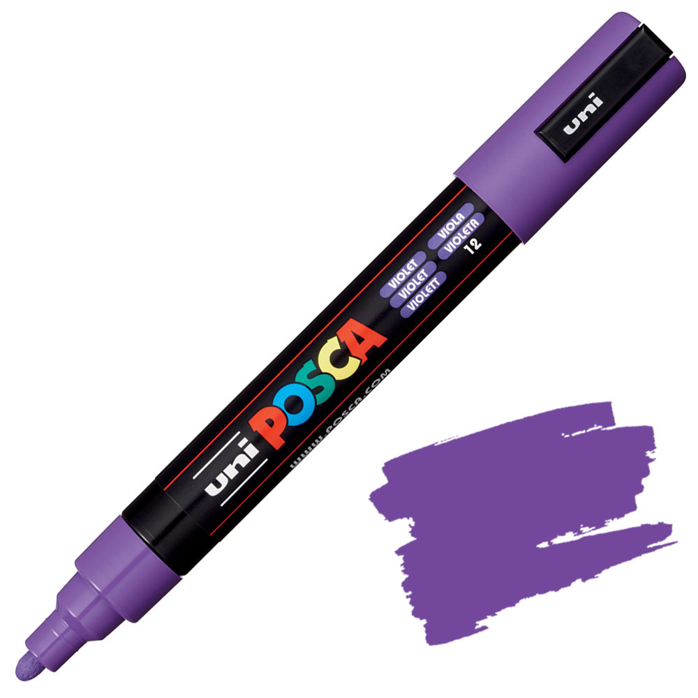Uni POSCA PC-5M Acrylic Paint Marker Medium Bullet 2.5mm Violet