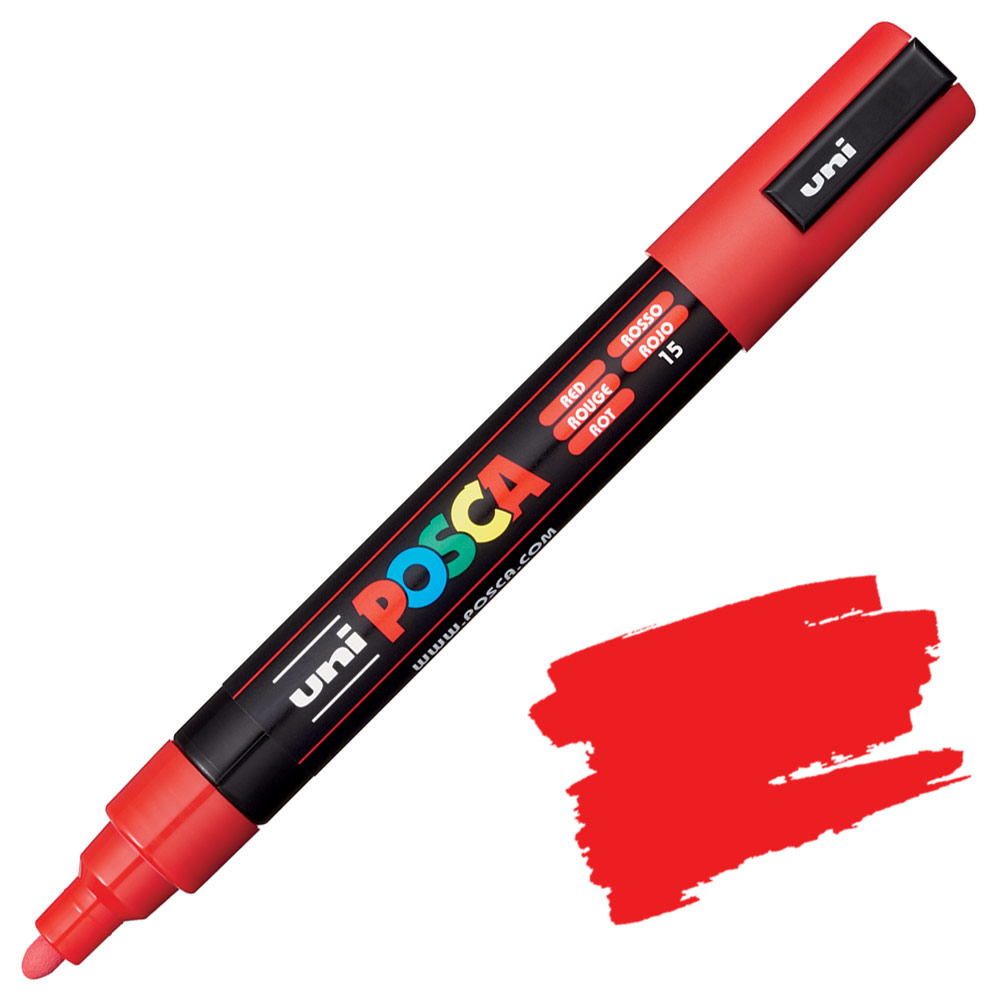 Uni POSCA PC-5M Acrylic Paint Marker Medium Bullet 2.5mm Red