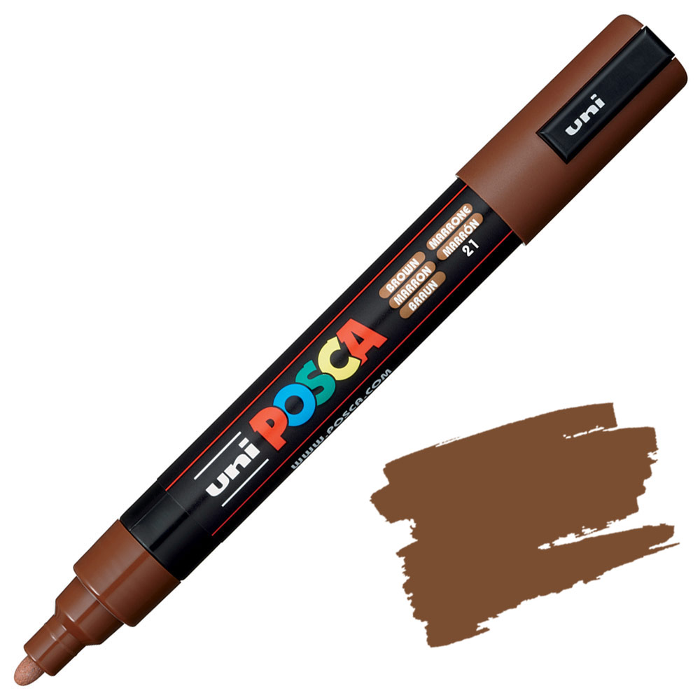 Uni POSCA PC-5M Acrylic Paint Marker Medium Bullet 2.5mm Brown