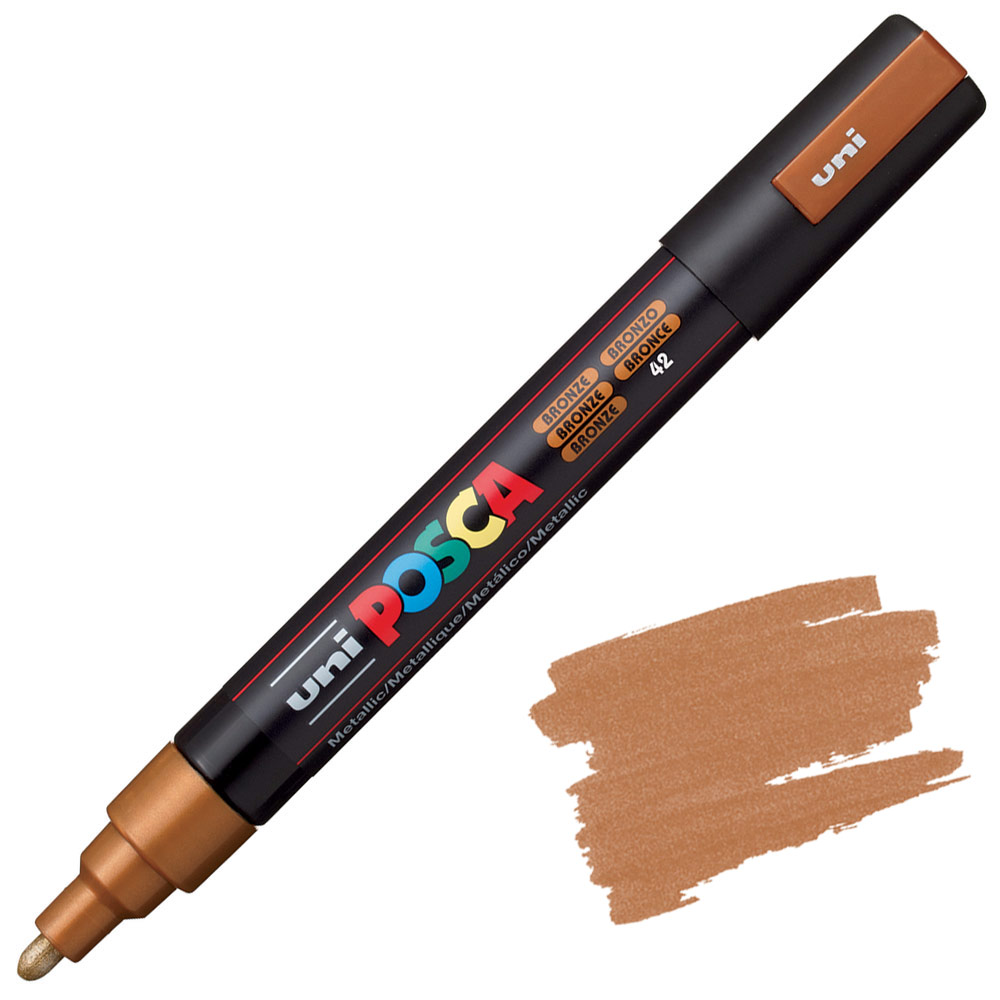 Uni POSCA PC-5M Acrylic Paint Marker Medium Bullet 2.5mm Bronze