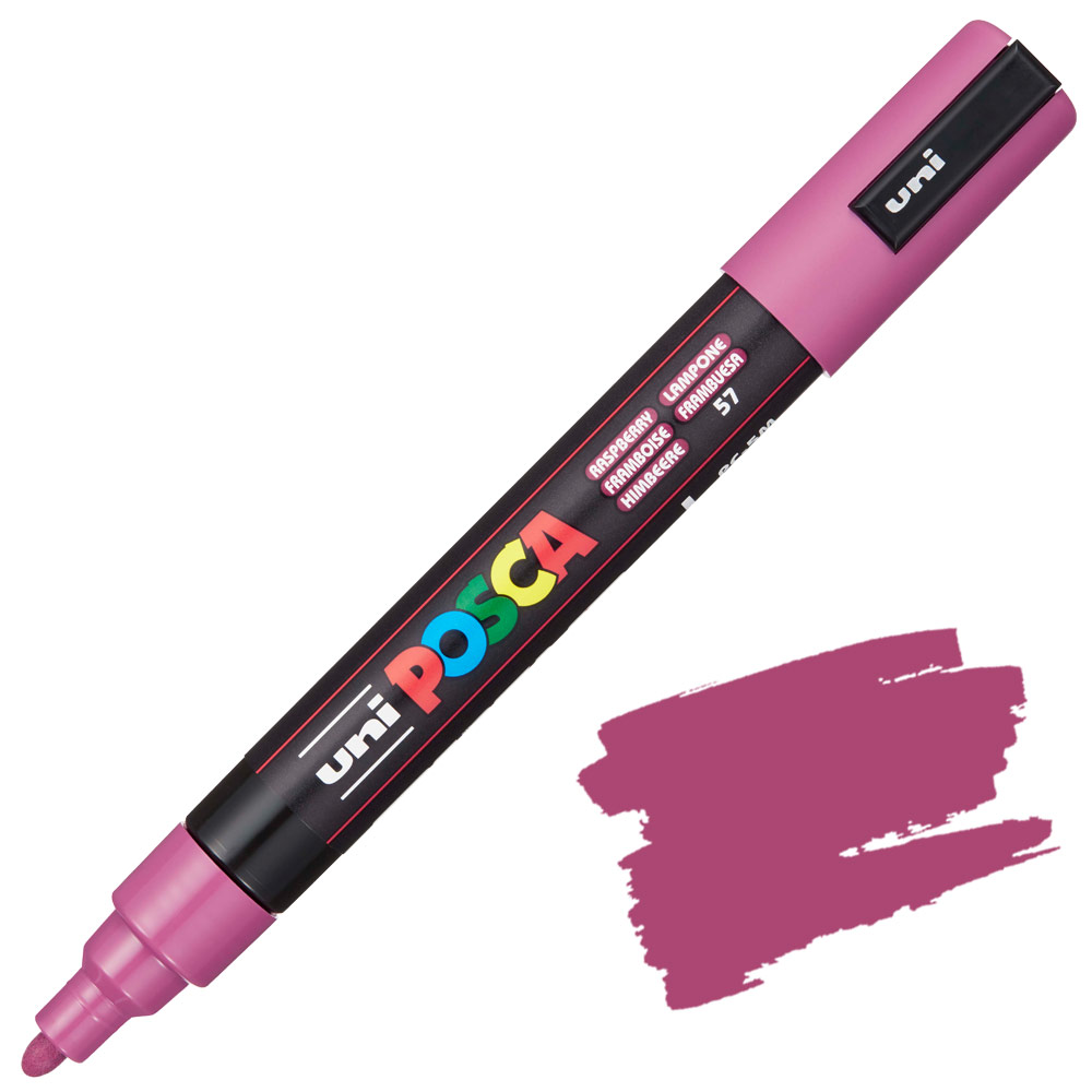 Uni POSCA PC-5M Acrylic Paint Marker Medium Bullet 2.5mm Raspberry