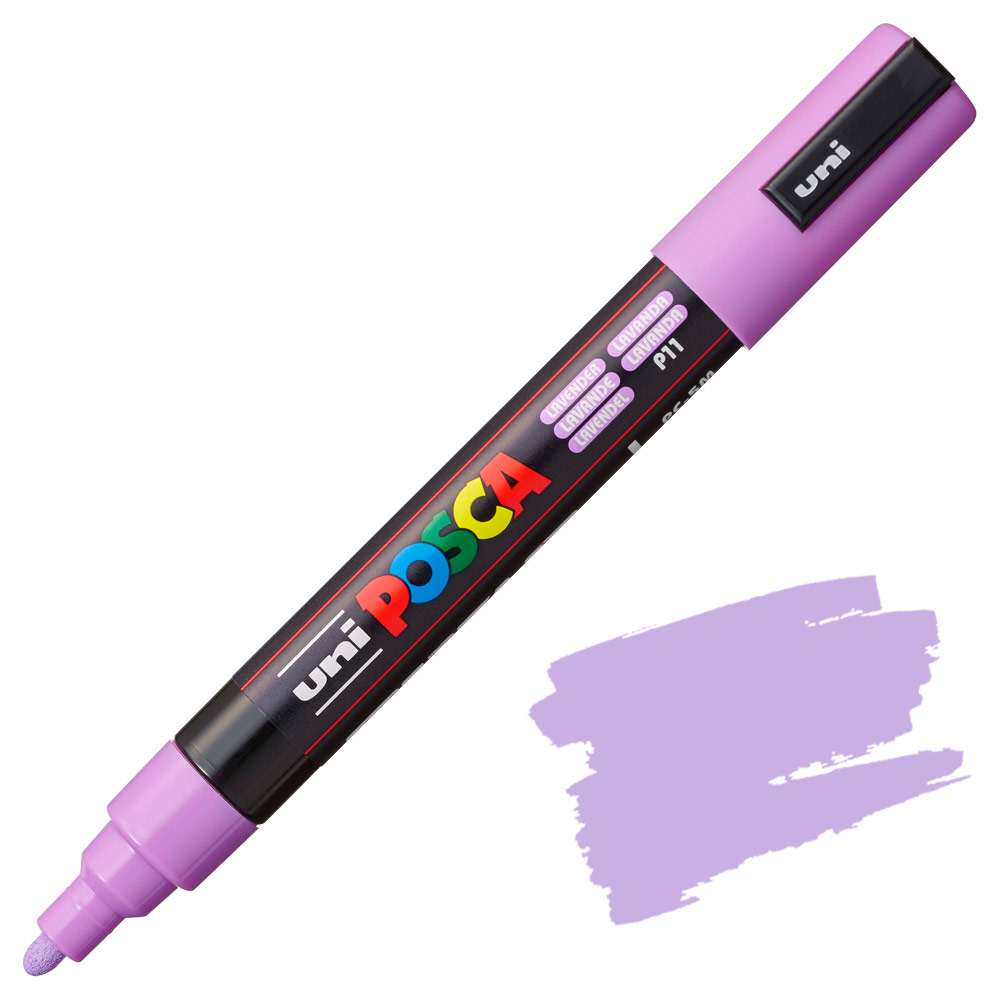 Uni POSCA PC-5M Acrylic Paint Marker Medium Bullet 2.5mm Lavender