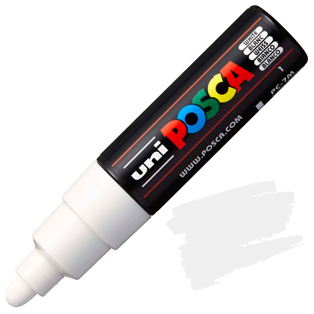 Uni POSCA PC-7M Acrylic Paint Marker Broad Bullet 7mm White