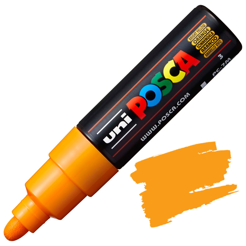 Uni POSCA PC-7M Acrylic Paint Marker Broad Bullet 7mm Bright Yellow