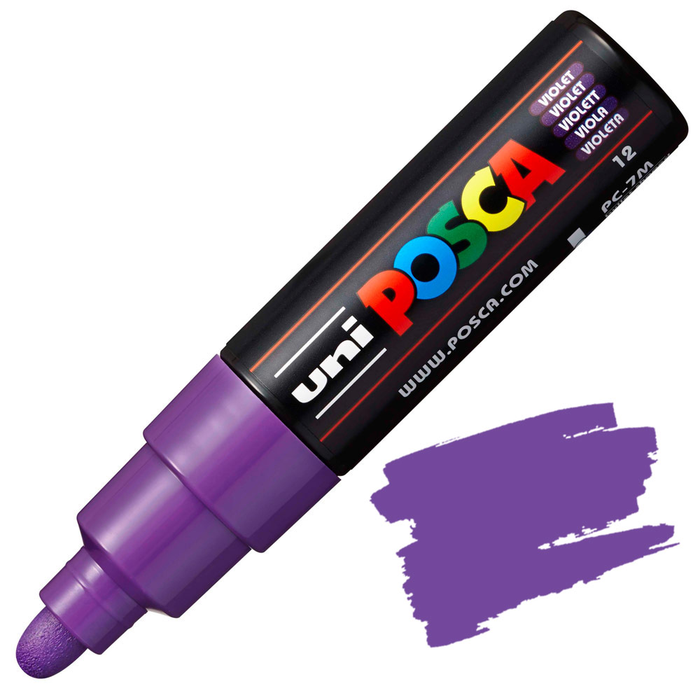 Uni POSCA PC-7M Acrylic Paint Marker Broad Bullet 7mm Violet