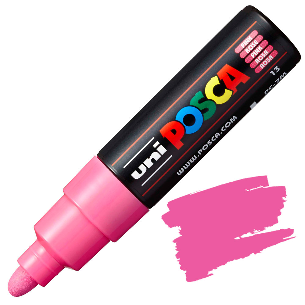 Uni POSCA PC-7M Acrylic Paint Marker Broad Bullet 7mm Pink