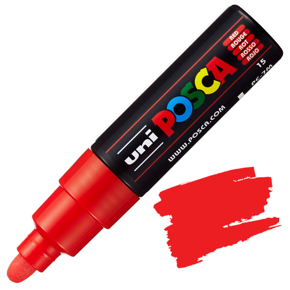 Uni POSCA PC-7M Acrylic Paint Marker Broad Bullet 7mm Red