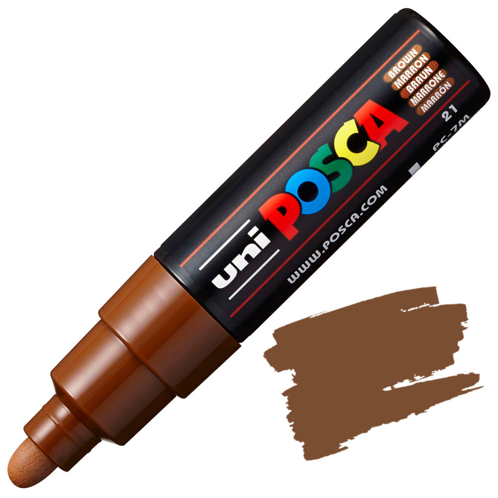 Uni POSCA PC-7M Acrylic Paint Marker Broad Bullet 7mm Brown