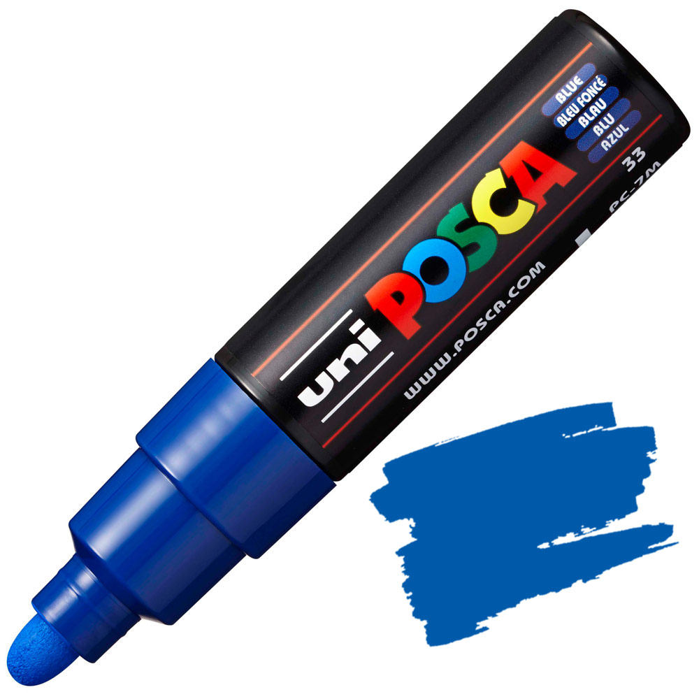 Uni POSCA PC-7M Acrylic Paint Marker Broad Bullet 7mm Blue