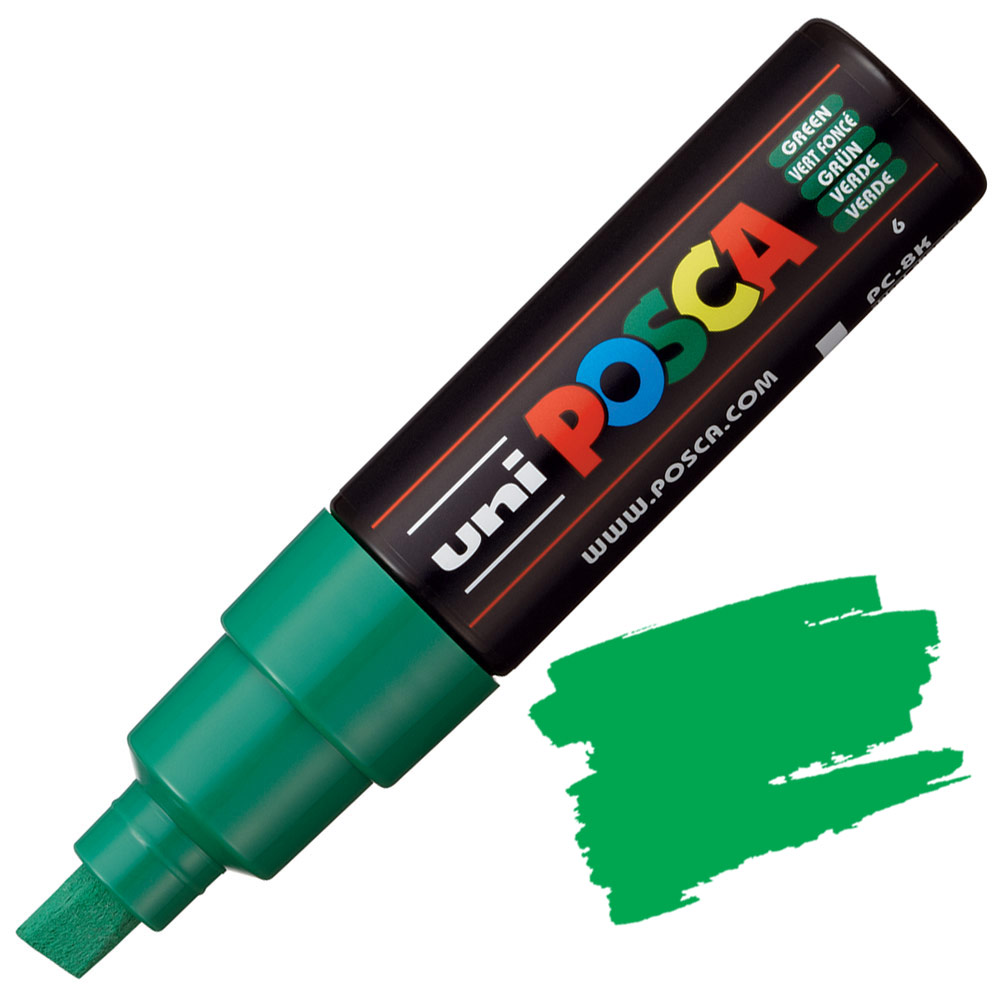 Uni POSCA PC-8K Acrylic Paint Marker Broad Chisel 8mm Green