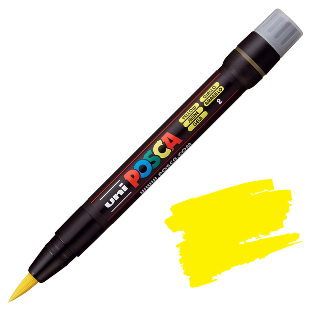 Uni POSCA PCF-350 Acrylic Paint Marker Brush Yellow