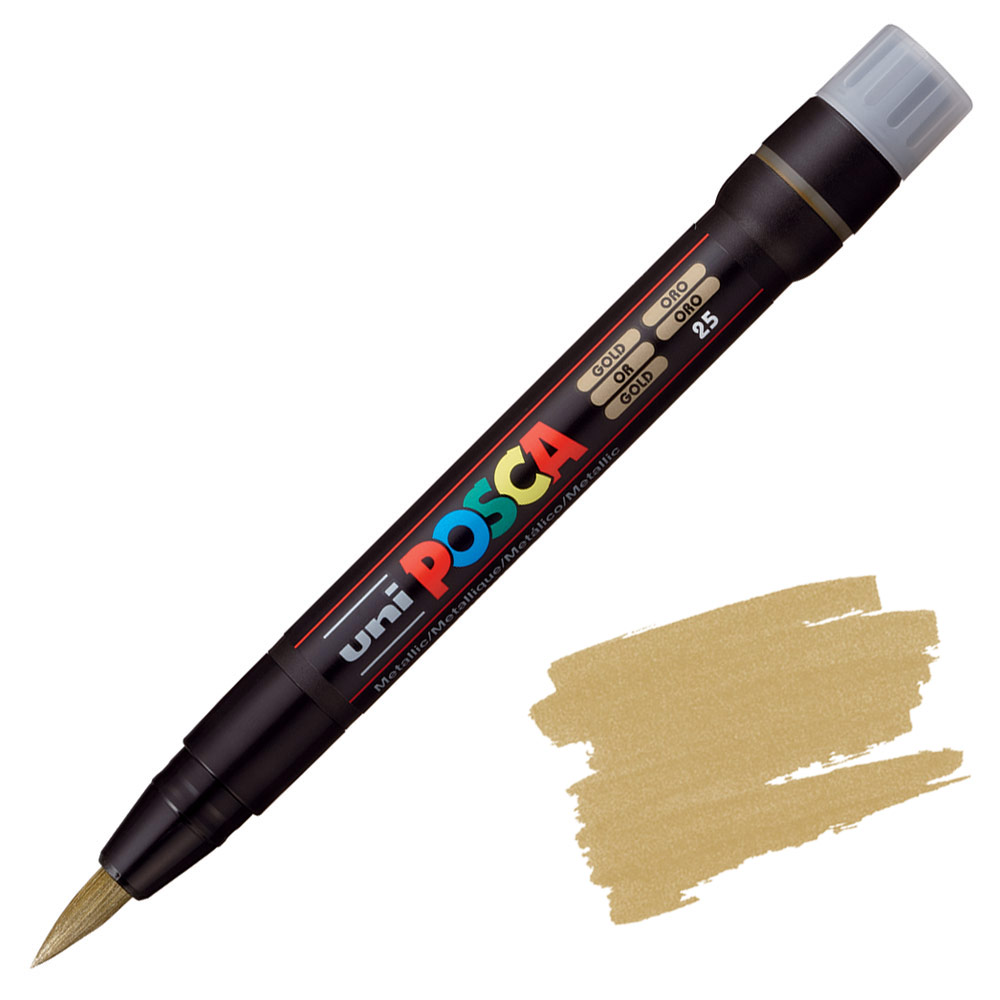 Uni POSCA PCF-350 Acrylic Paint Marker Brush Gold