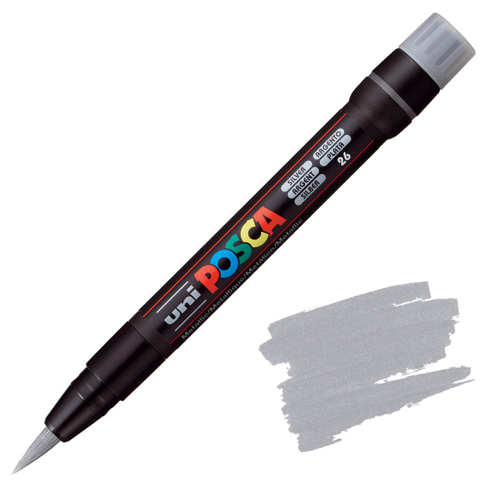 Uni POSCA PCF-350 Acrylic Paint Marker Brush Silver