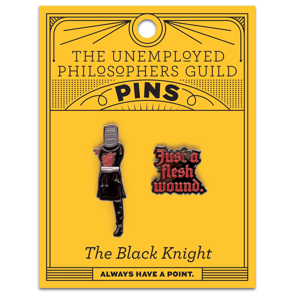 Unemployed Philosophers Guild Enamel Pins Black Knight & Flesh Wound