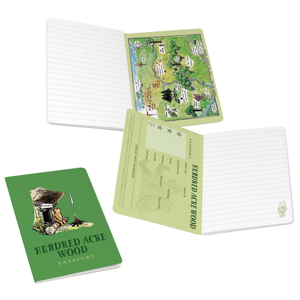 Unemployed Philosophers Guild Notebook 3.5"x5" Hundred Acre Wood Passport