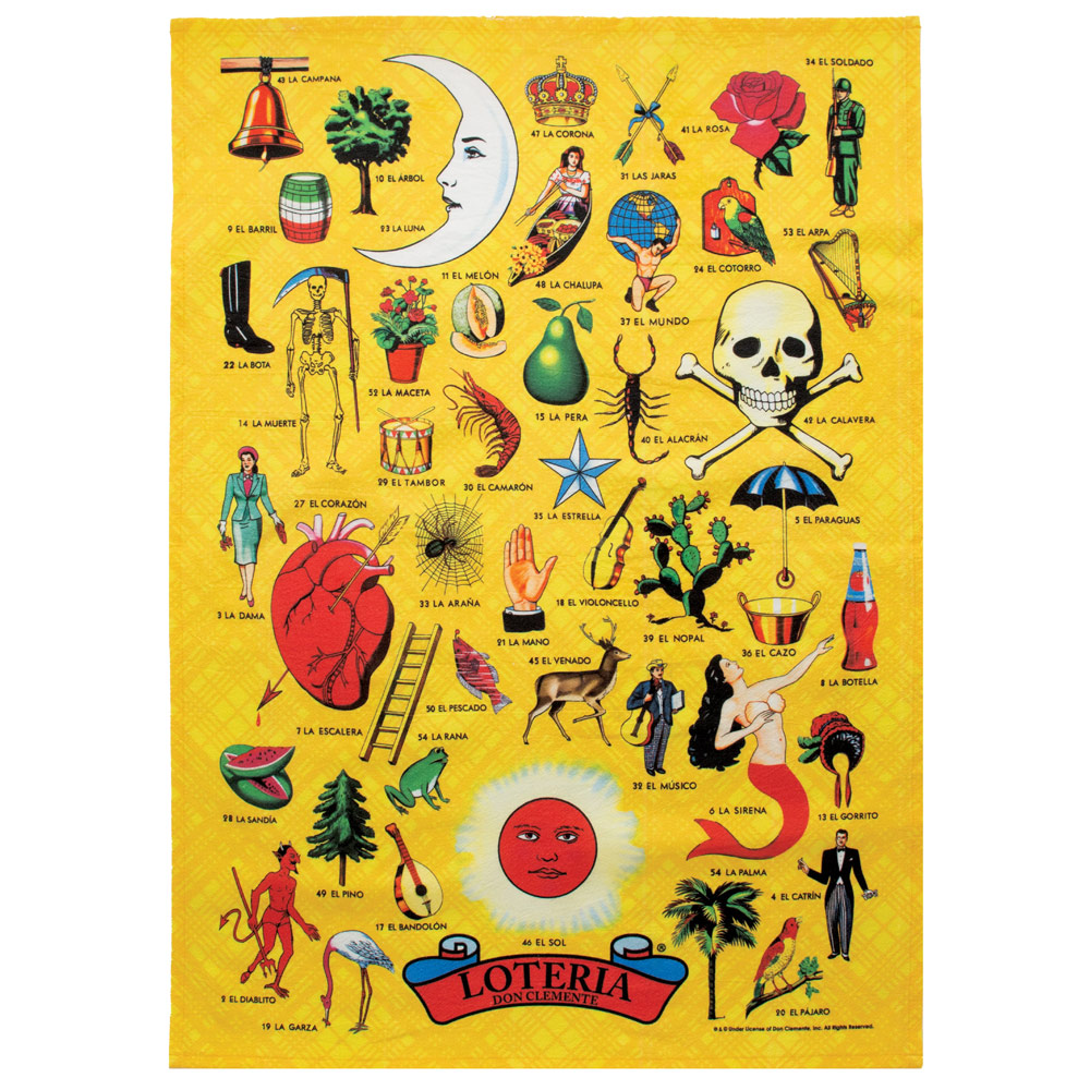 Unemployed Philosophers Guild Dish Towel Loteria