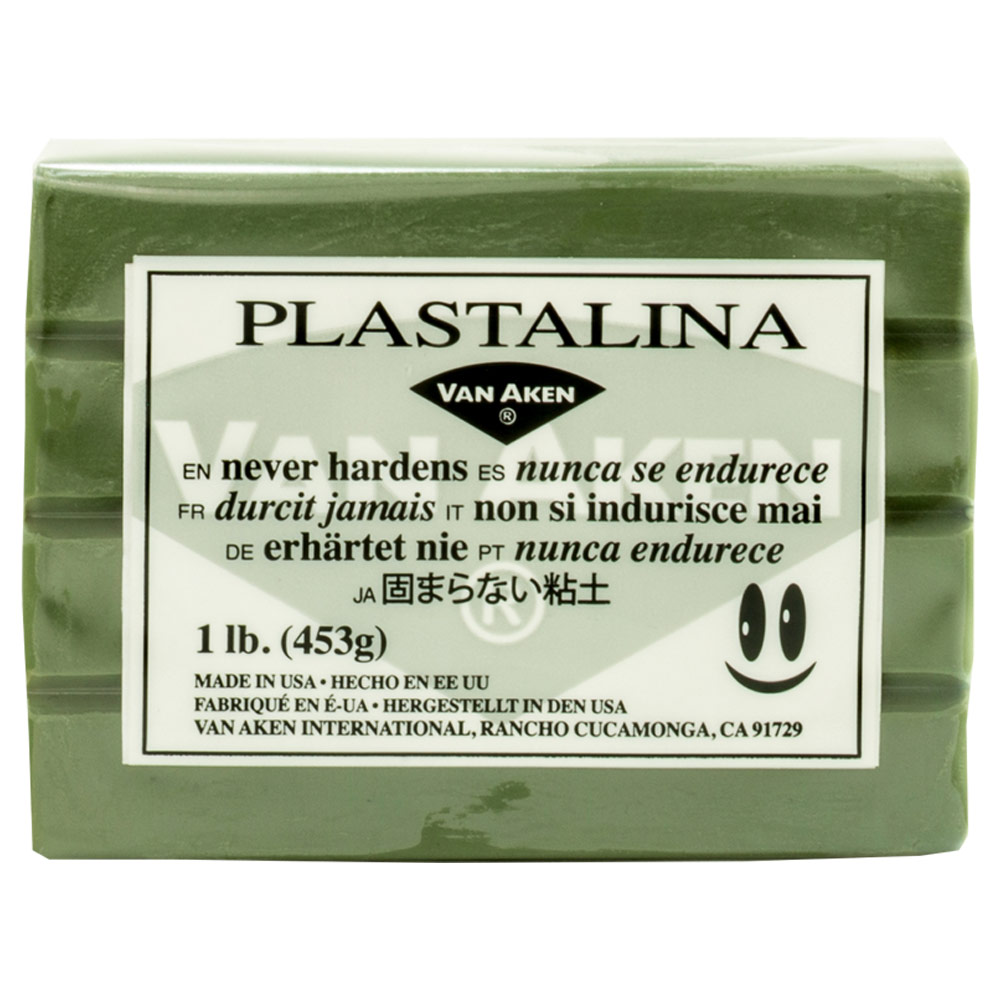 Van Aken Plastalina Non-Hardening Modeling Clay 1lb Gray Green