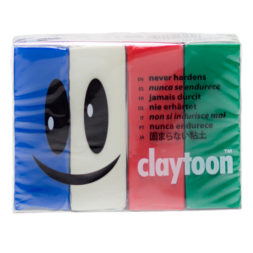 Van Aken Claytoon Non-Hardening Model Clay 1lb 4 Set Holiday