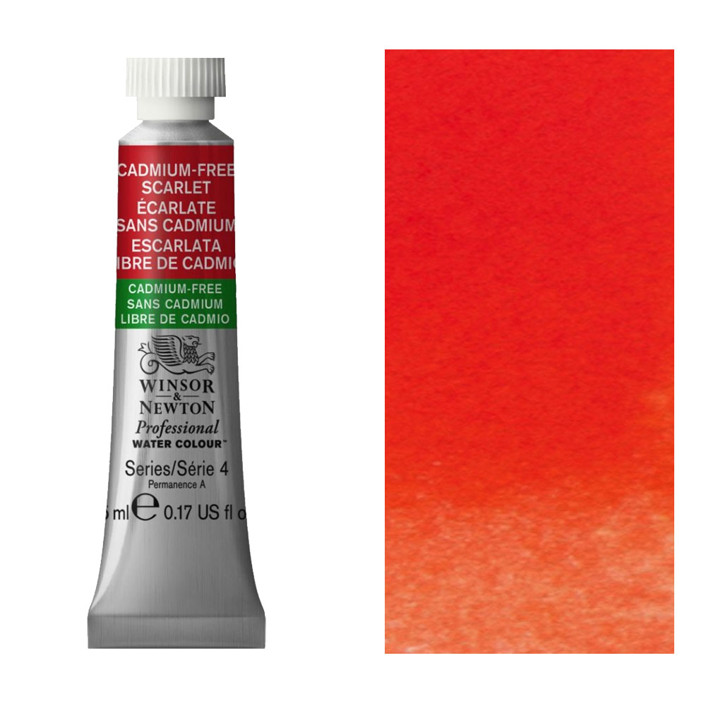 Winsor & Newton : Professional Watercolor : 5ml : Cadmium Scarlet