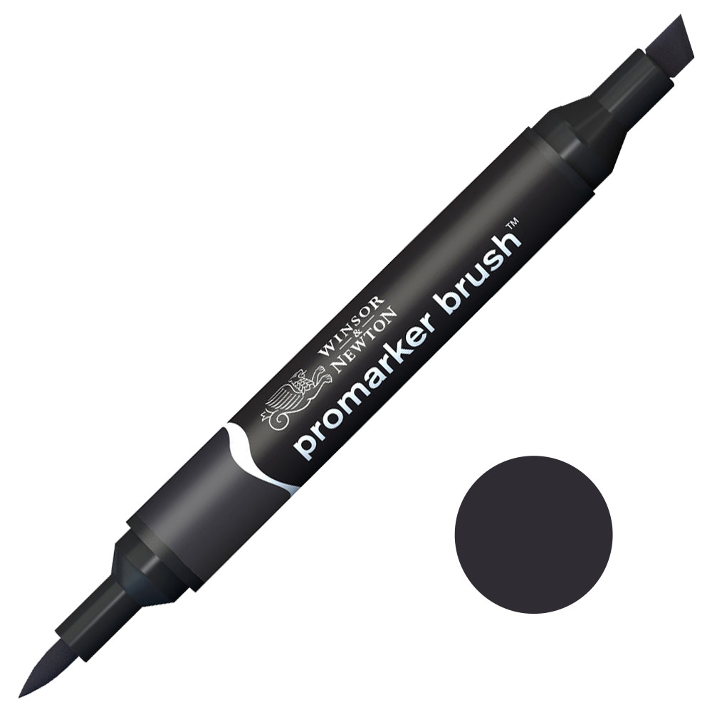 Winsor & Newton Promarker Brush Twin Tip Alcohol Marker Black