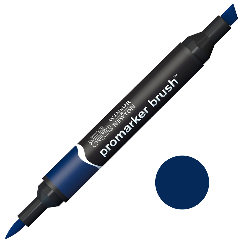 Winsor & Newton Promarker Brush Twin Tip Alcohol Marker Indigo Blue