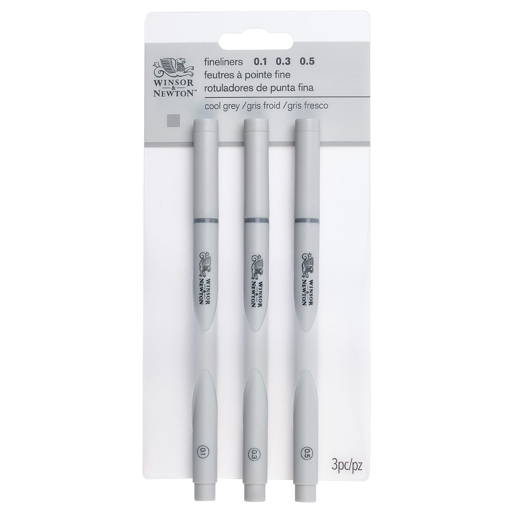 Winsor & Newton Fineliner Pen 3 Set Assorted Cool Grey