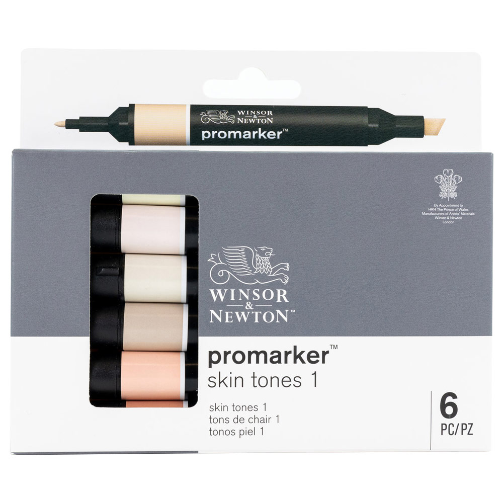 Winsor & Newton Promarker Twin Tip Alcohol Marker 6 Set Skin Tones 1