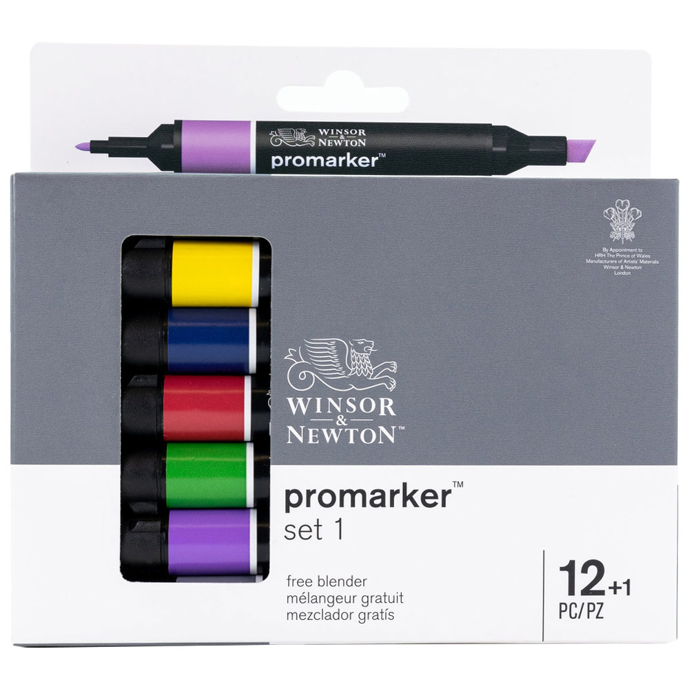 Winsor & Newton Promarker Twin Tip Water-Based Marker 12 + 1 Set 1