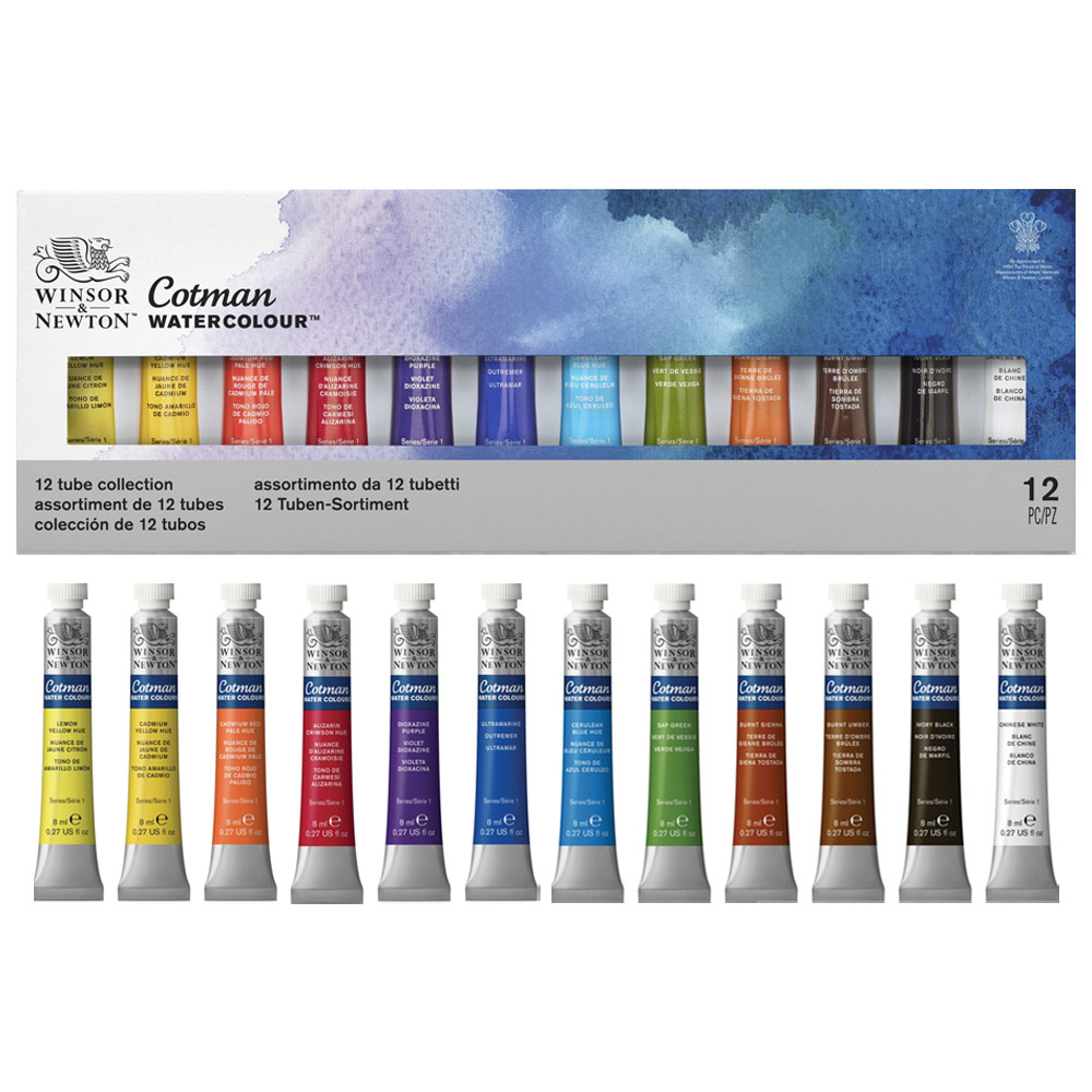 Winsor & Newton Cotman Watercolor Tube Set 12 Color Set