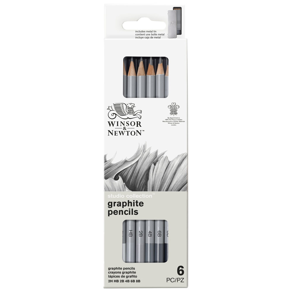 Winsor & Newton Studio Graphite Pencil Tin 6 Set