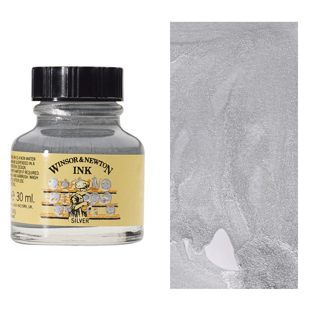 Winsor & Newton Drawing Ink 30ml Silver